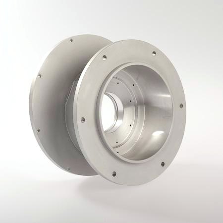Gedraaide aluminium behuizing met flens
