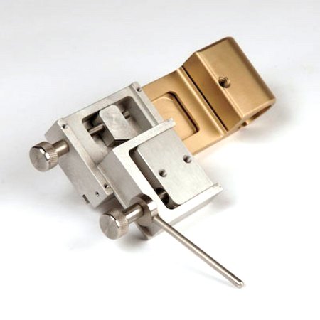 Instelmechanisme in inox en geanodiseerd aluminium